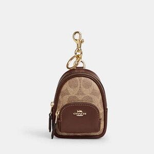 Coach Mini Court Backpack Bag Charm In Signature Canvas